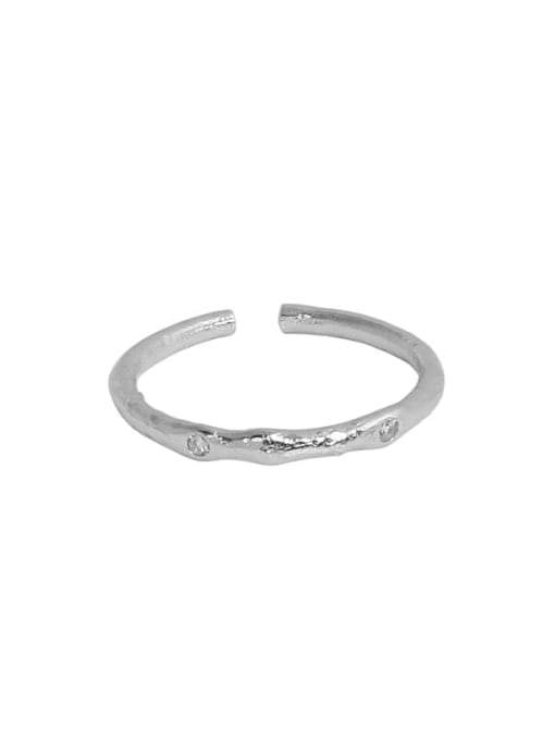 Ja600 [platinum] 925 Sterling Silver Round Minimalist Band Ring